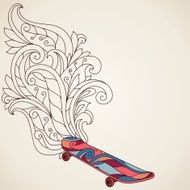 Background with skateboard