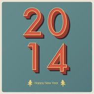 new year greeting card - retro style 2012 lettering
