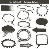 Doodle style speech bubbles - Vector illustration