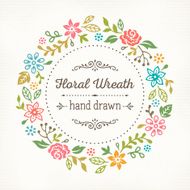 Floral Wreath Hand Drawn