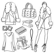 Fashion Lady with Clothing and Accessories N7