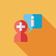 medical speech flat icon with long shadow N21
