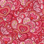 Romantic vector seamless pattern with many details