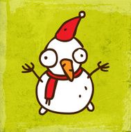 Snowman on Grunge Background N3