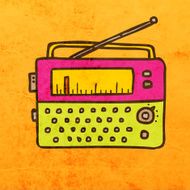 Radio on Grunge Background