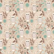owls seamless pattern N3