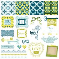 Scrapbook design elements - Vintage Love and Wedding Set N2