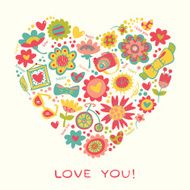 Love Heart made of flowers and fashionable things N5