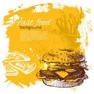 Vintage fast food background N11