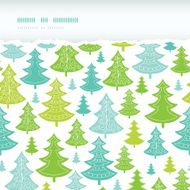 Holiday Christmas trees horizontal torn seamless pattern background