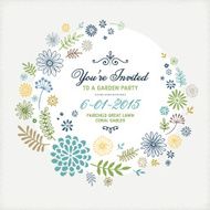 Hand Drawn Naive Style Floral Frame with Invitation Concept N5