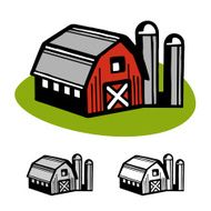 Barn and silos illustration