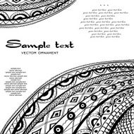 vector frame with abstract black ornament on white background