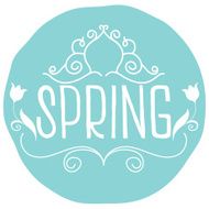 Decorative inscription in blue circle spring