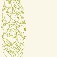 vertical seamless pattern with vegetables