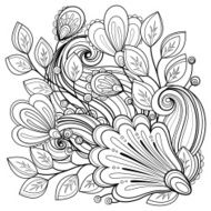 Vector Monochrome Floral Background N39