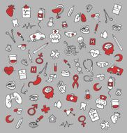 Medicine icons doodle N2