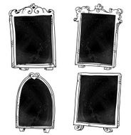 Set of chalkboards Hand drawn Vector signboard N2