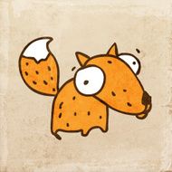 Fox on Grunge Background