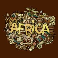 Africa hand lettering and doodles elements background N3