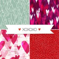 Seamless Hearts Pattern Set EPS10