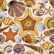 Pattern with seashells N3