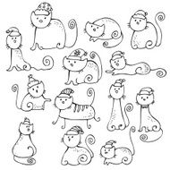Cute Christmas cats drawing