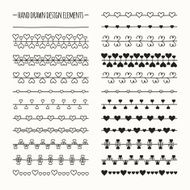 Hand drawn vector line border set and scribble design element N8