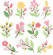 Set of florwers