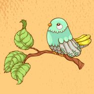 Lovely bird sitting on a branch of tree