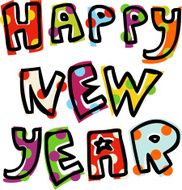 Illustration Happy New Year Text