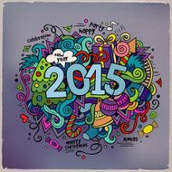 2015 year hand lettering and doodles elements background N11