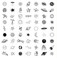 Set of planets icon hand drawn vector illustration N7