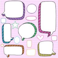 Speech Bubbles Frames Vector Doodles Set N2