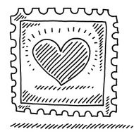 Stamp Love Heart Drawing