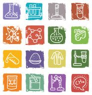 Chemistry and experiments icon blocks