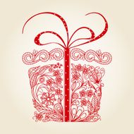 gift - vector doodles greeting card