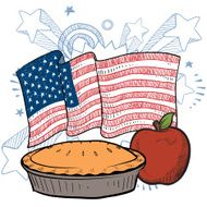 American as apple pie vector sketch