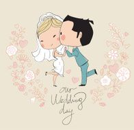 Wedding card Bride and groom N11