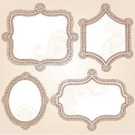 Frames Henna Mehndi Tattoo Doodles Vector Elements