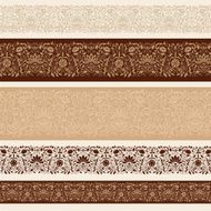 Ornate Flowers and Vines Border Designs Vector