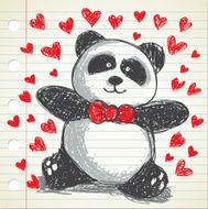 happy panda doodle