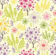 Spring Forest Floral Seamless Pattern