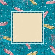 blue background with christmas gifts