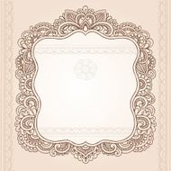 Henna Mehndi Elegant Frame Doodles Vector Elements