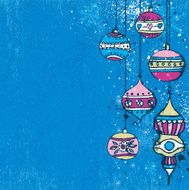 blue background with christmas balls N2