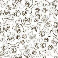 Seamless pattern of dog&#039;s paws and bones N2