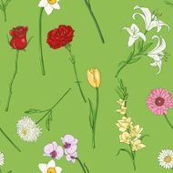 Vector Seamless Pattern of Flowers N27