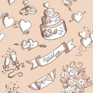 Seamless background with wedding design elements N3