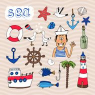 Hand drawn Nautical Elements